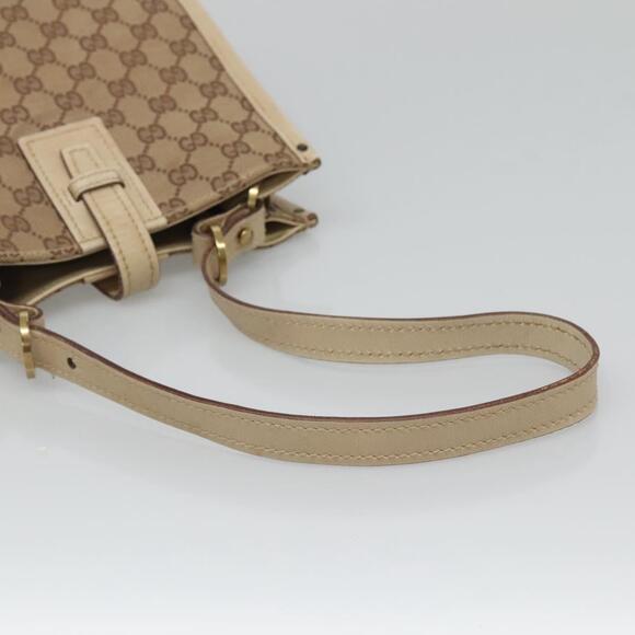 GUCCI GG Canvas Shoulder Bag Beige Gold - Picture 7 of 16